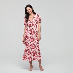 NWOT Women's Crepe Puff Short Sleeve Midi Dress - A New Day Size XS